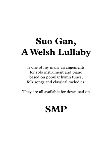Suo Gan, A Welsh Lullaby, for Bassoon and Piano (arr. Nigel Williams)