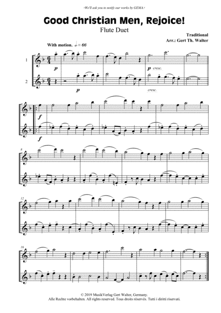 Good Christian Men, Rejoice! (arr. Gert Th. Walter)
