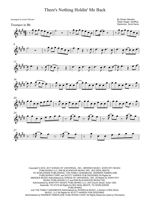 There's Nothing Holdin' Me Back (arr. Josiel Oliveira)