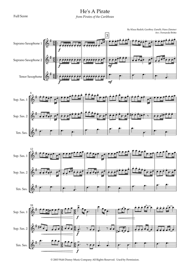 He's A Pirate (arr. Fernando Britto)