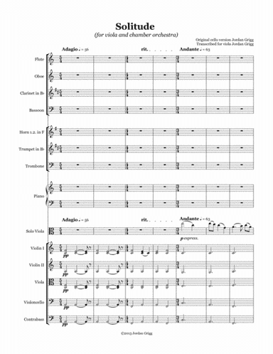 Solitude (for viola and chamber orchestra)