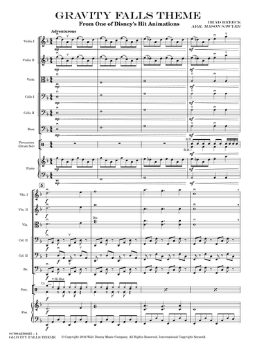 Gravity Falls (main Theme) - Score Only (arr. Mason Sawyer)