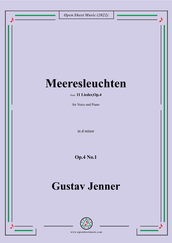 Jenner-Meeresleuchten,in d minor,Op.4 No.1 (arr. OSM Press)