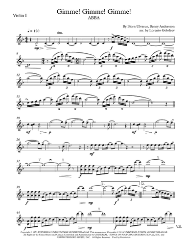 Gimme! Gimme! Gimme! (a Man After Midnight) (arr. Lorento Golofeev)