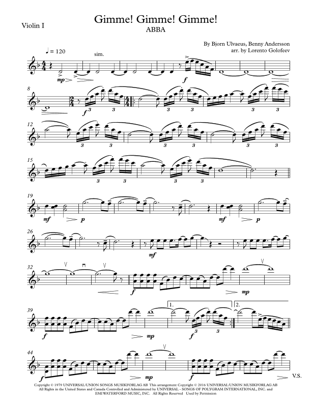 Gimme! Gimme! Gimme! (a Man After Midnight) (arr. Lorento Golofeev)