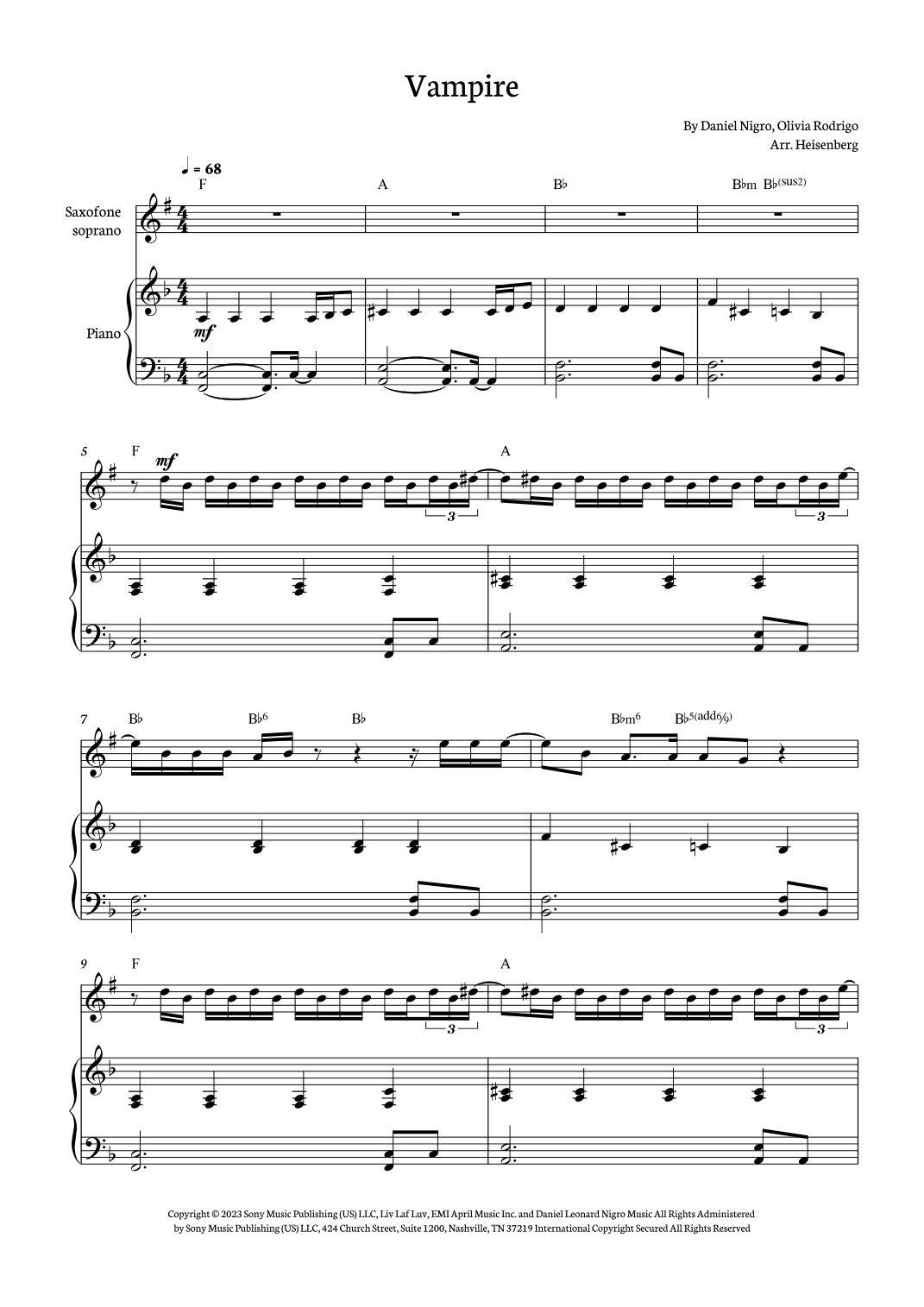 Vampire (arr. Heisenberg)