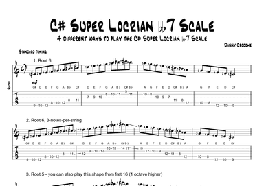 C# Super Locrian bb7 Scale (4 Ways to Play)
