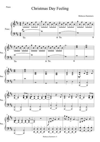 Christmas Day Feeling - (New! original! 2-Part Vocal and Piano - Piano part)