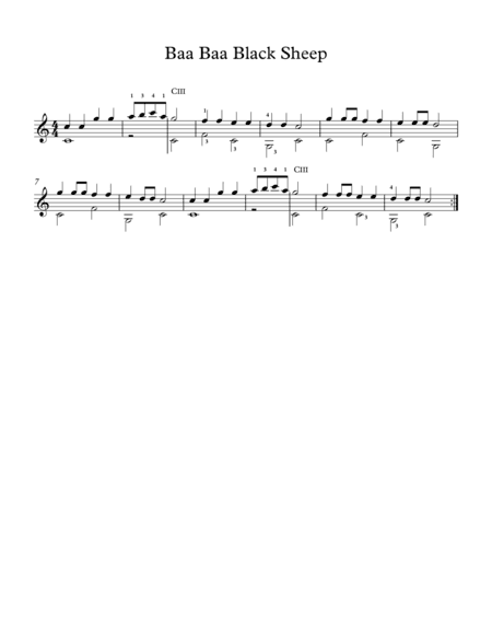 Baa Baa Black Sheep (arr. Milan Mitic)