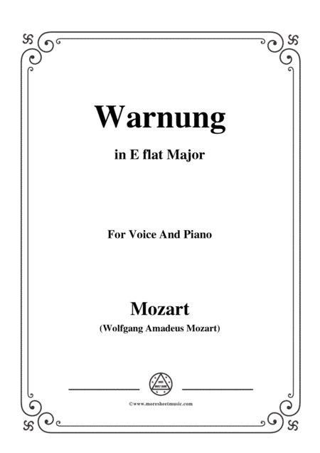 Mozart-Warnung,in E flat Major,for Voice and Piano (arr. MSM)