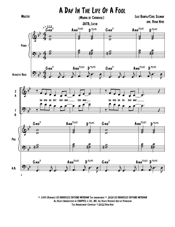 A Day In The Life Of A Fool (manha De Carnaval) (arr. Ryan Hyde)