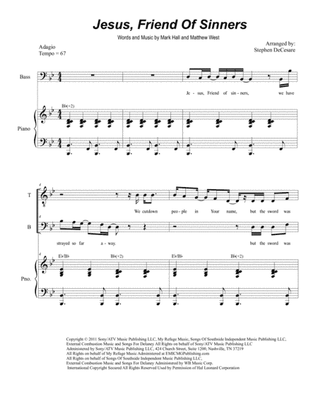 Jesus, Friend Of Sinners (arr. Stephen DeCesare)