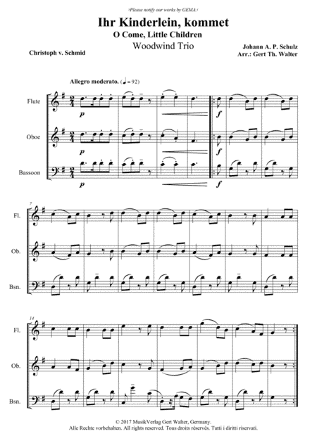 O Come, Little Children (arr. Gert Th. Walter)