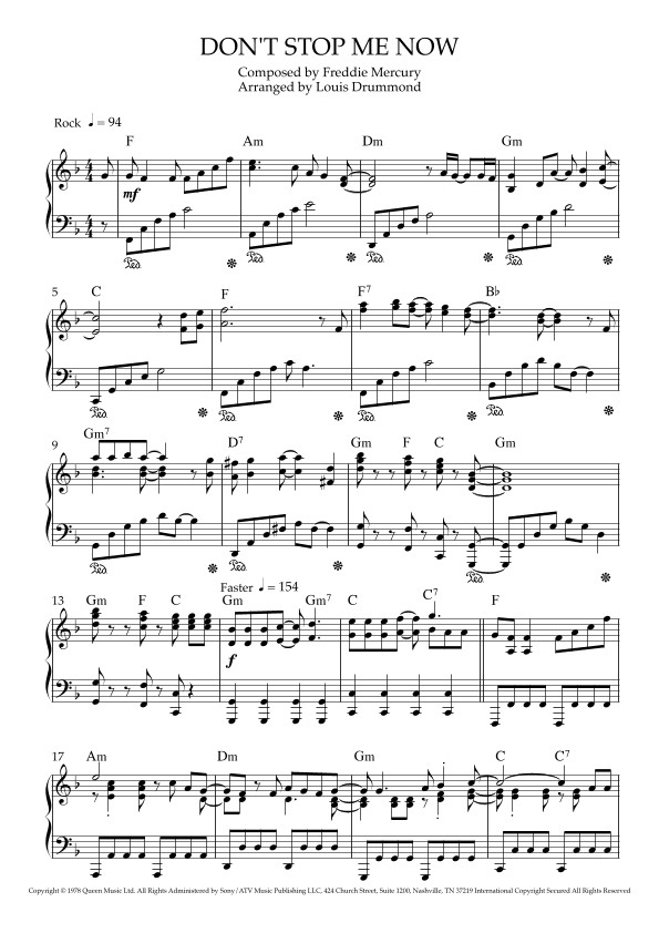 Don't Stop Me Now (arr. Louis Drummond)