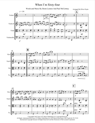 When I'm Sixty-Four (arr. Oliver Payan)