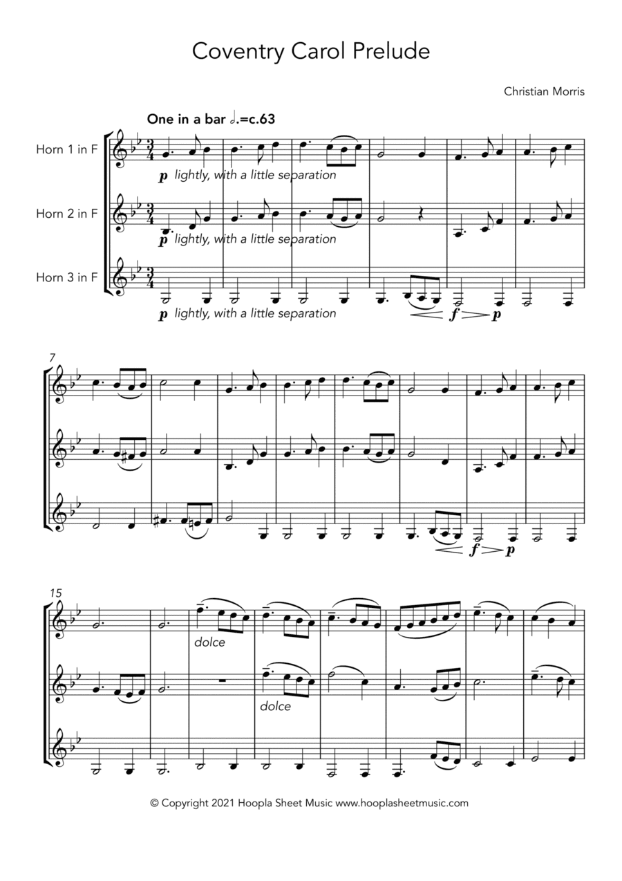 Coventry Carol Prelude (arr. Hoopla Sheet Music)