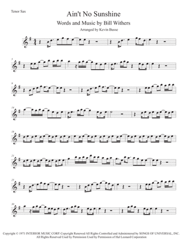 Ain't No Sunshine (arr. Kevin Busse)