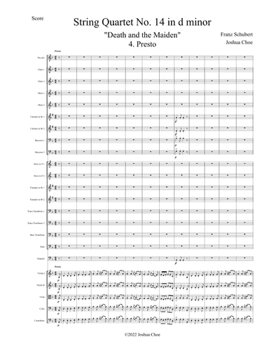 "Death and the Maiden" Quartet, Movement 4 (arr. Joshua Choe)