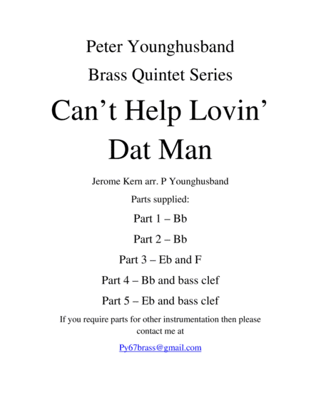 Can't Help Lovin' Dat Man (arr. Peter Younghusband)