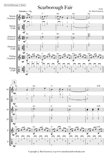 Scarborough Fair - Guitar Trio (arr. Ben Garraway)