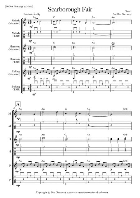 Scarborough Fair - Guitar Trio (arr. Ben Garraway)