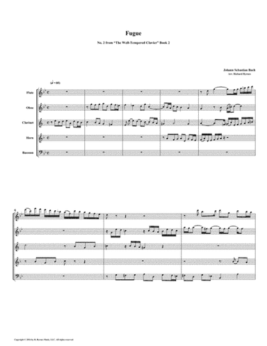 Fugue 02 from Well-Tempered Clavier, Book 2 (Woodwind Quintet) (arr. Richard Byrnes)