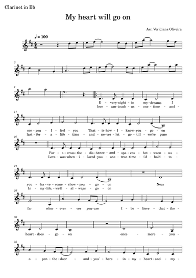My Heart Will Go On (love Theme From 'titanic') (arr. Veridiana Oliveira)