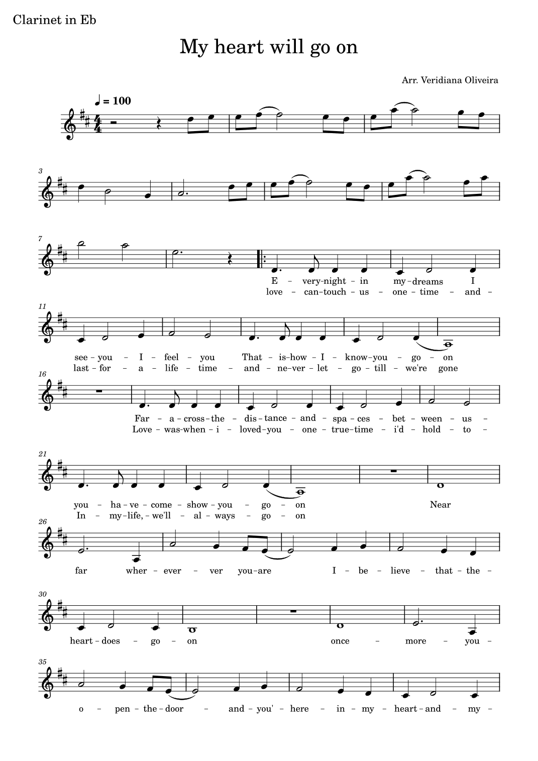 My Heart Will Go On (love Theme From 'titanic') (arr. Veridiana Oliveira)