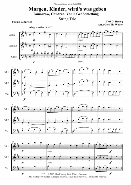 Tomorrow, Children, You'll Get Something (arr. Gert Th. Walter)