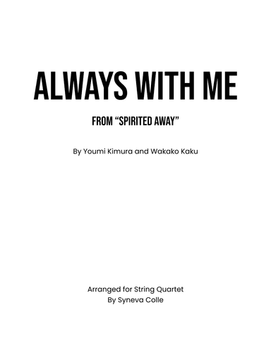 Itsumo Nandodemo (always With Me) (arr. Syneva Colle)