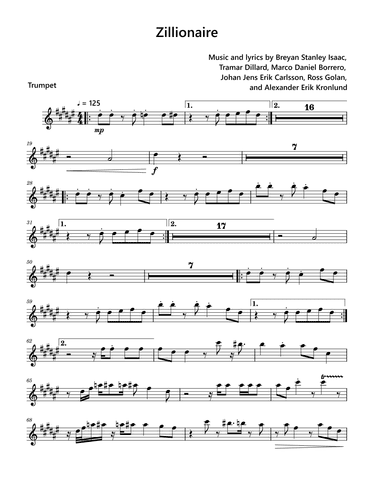 Zillionaire (arr. David Lartey)