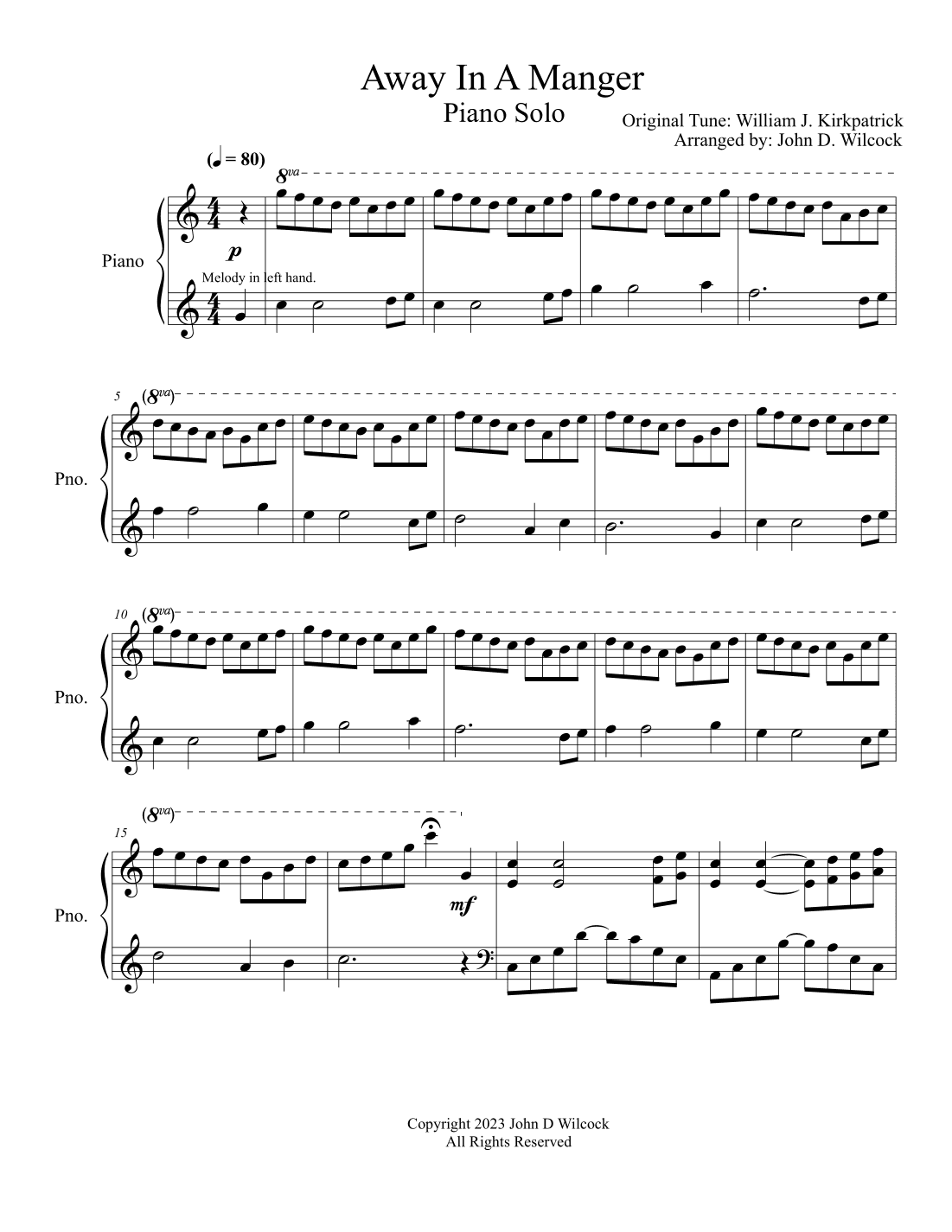 Away In A Manger (arr. John D Wilcock)