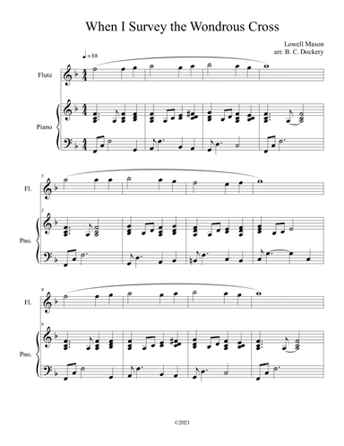 When I Survey the Wondrous Cross (Flute Solo) with optional piano accompaniment (arr. B. C. Dockery)