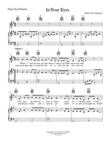 In Your Eyes (Piano/Vocal/Guitar)