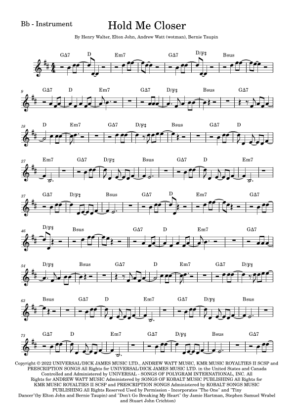 Hold Me Closer (arr. Fabio Eduardo de Oliveira)