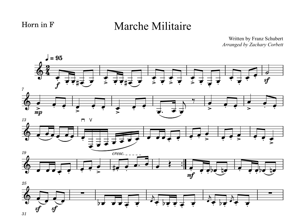 Marche Militaire (arr. Zachary Corbett)