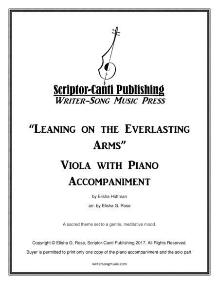 Leaning on the Everlasting Arms - Viola (arr. Elisha G. Rose)