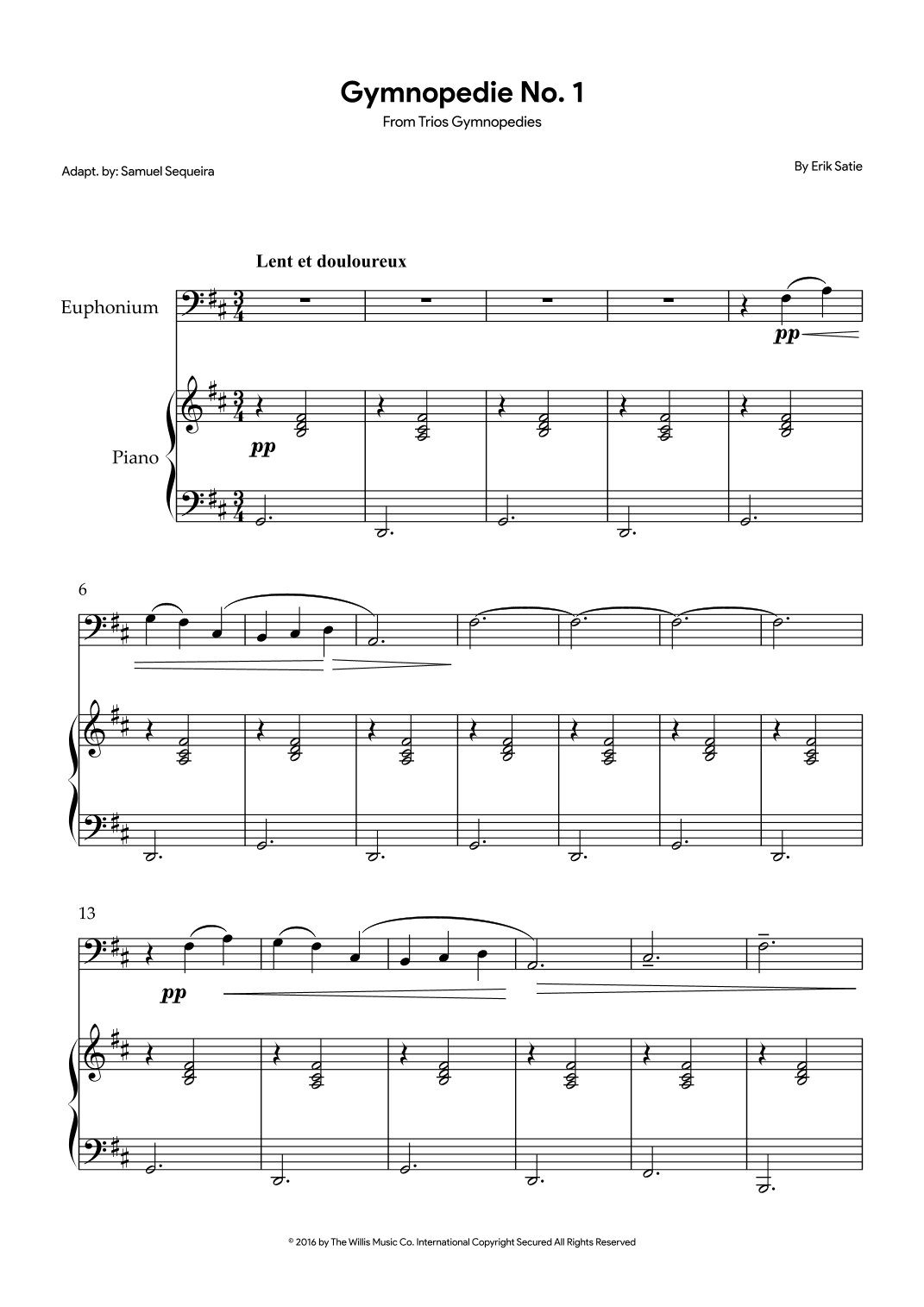 Gymnopedie No. 1 (arr. Samuel Sequeira)