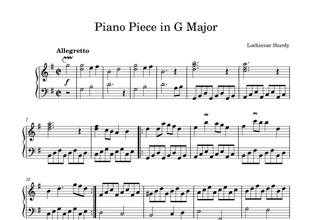 Piano Piece in G Major