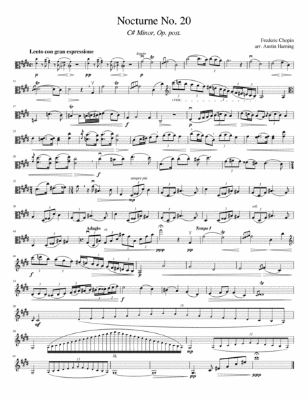 Nocturne No. 20, for Solo Viola (arr. Austin Harning)