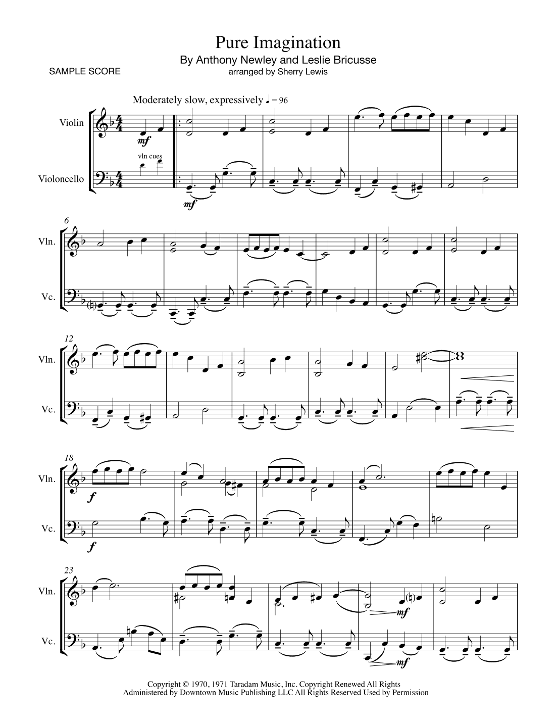 Pure Imagination (arr. Sherry Lewis)