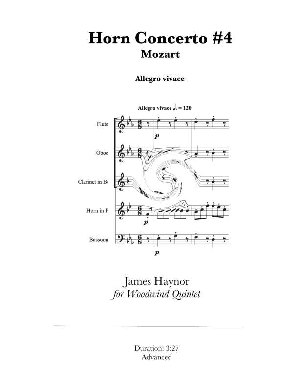 Horn Concerto #4 Finale for Woodwind Quintet (arr. James Haynor)