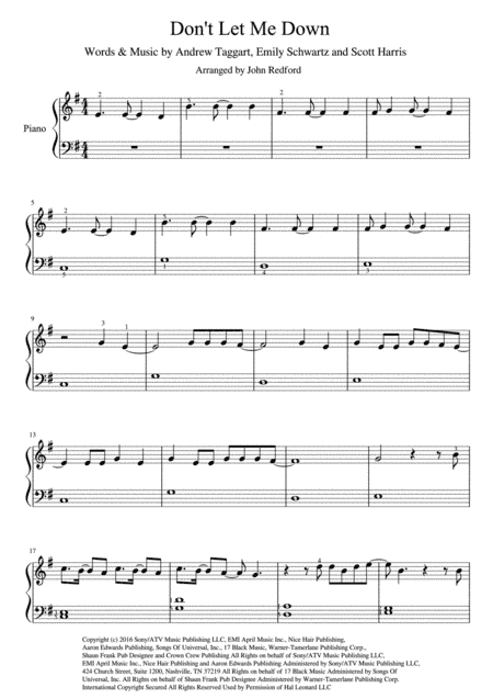 Don't Let Me Down (arr. John Redford)