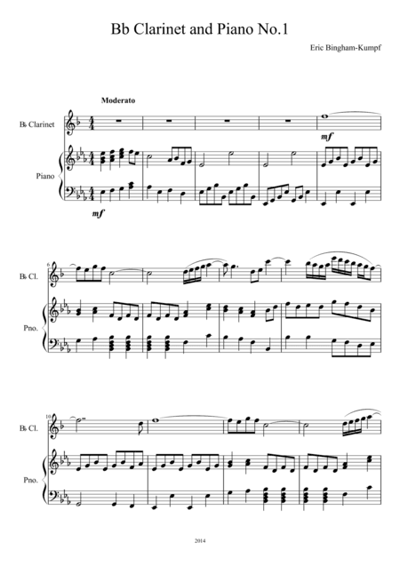 B flat Clarinet and Piano No. 1