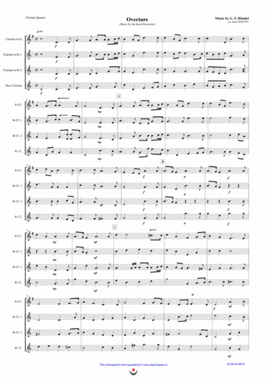 Overture (Music for the Royal Fireworks) (arr. Josef STASTNY)
