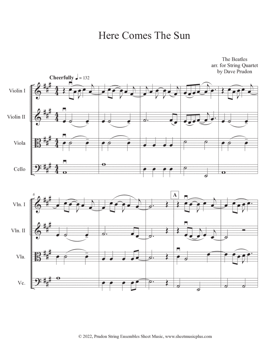 Here Comes The Sun (arr. Dave Prudon)