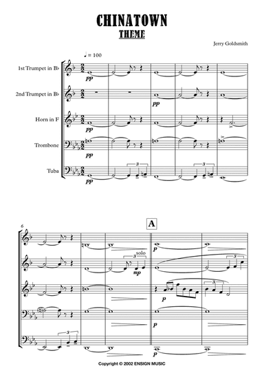 Chinatown - Theme (arr. Edmund Morgan)