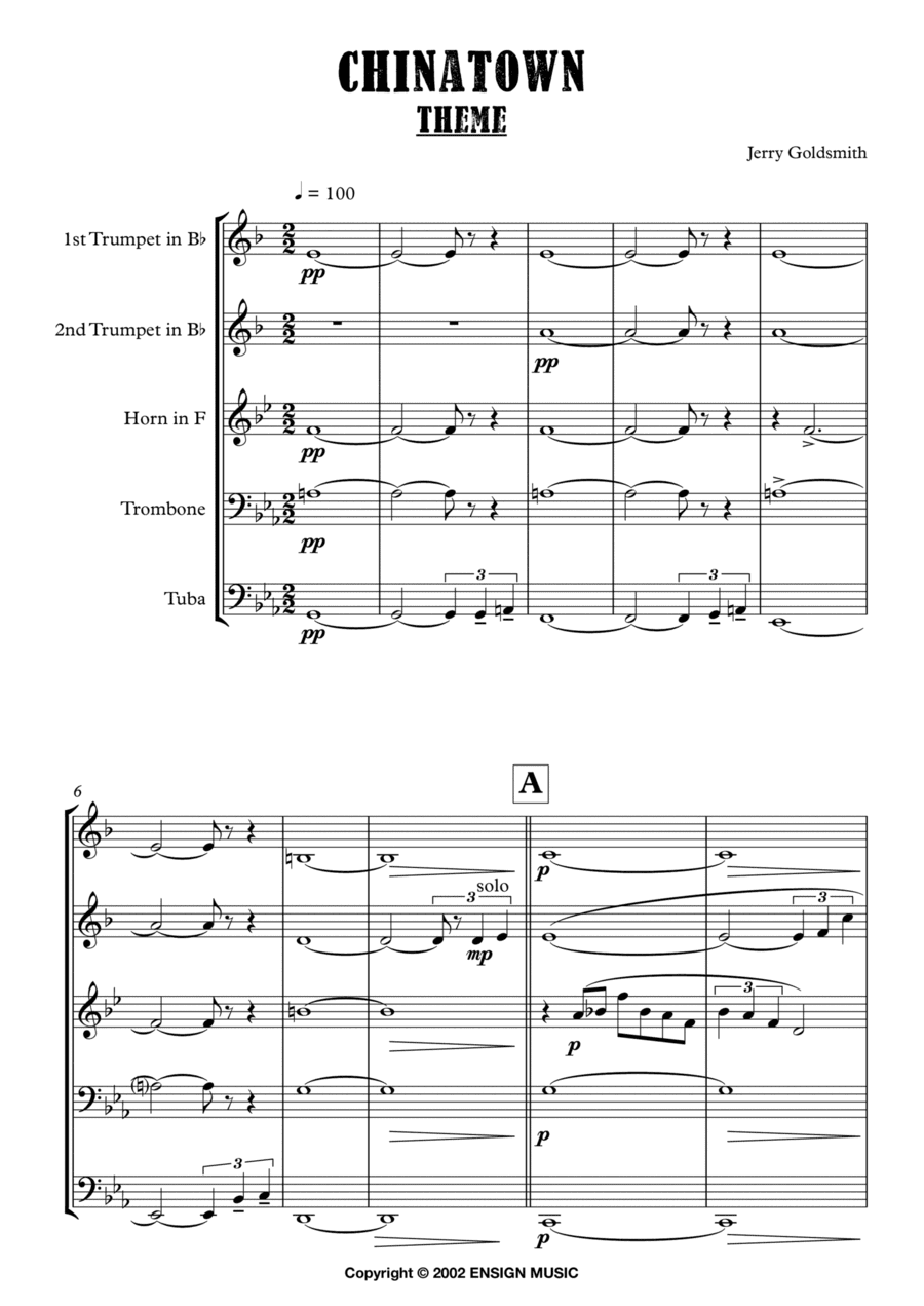 Chinatown - Theme (arr. Edmund Morgan)