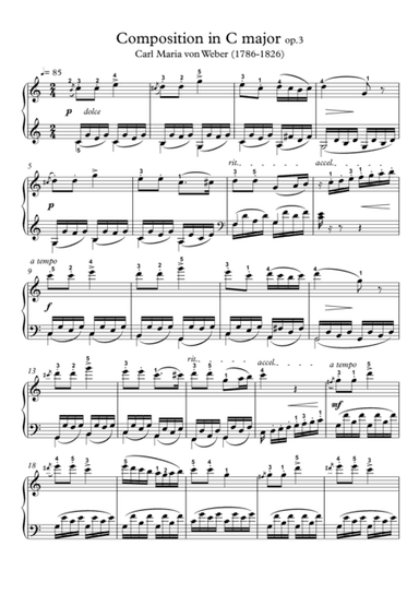 Composition in C major op.3 (arr. PianoSheetNow)
