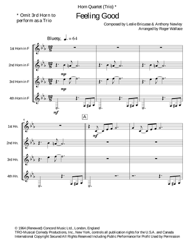 Feeling Good (arr. Roger Wallace)